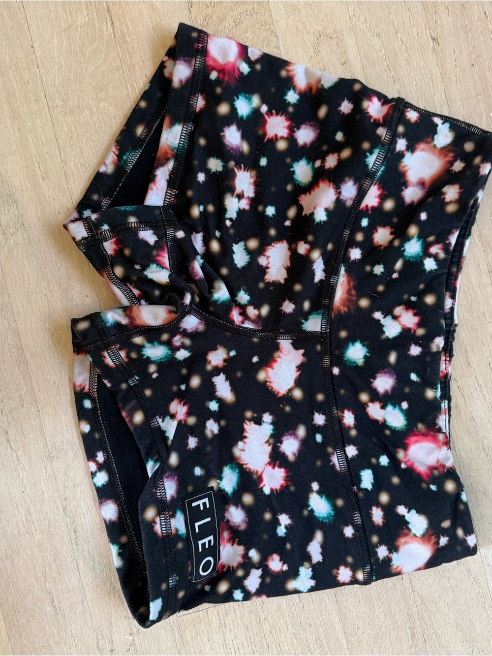FLEO Black Multi-Color Starburst Pajama Shorts